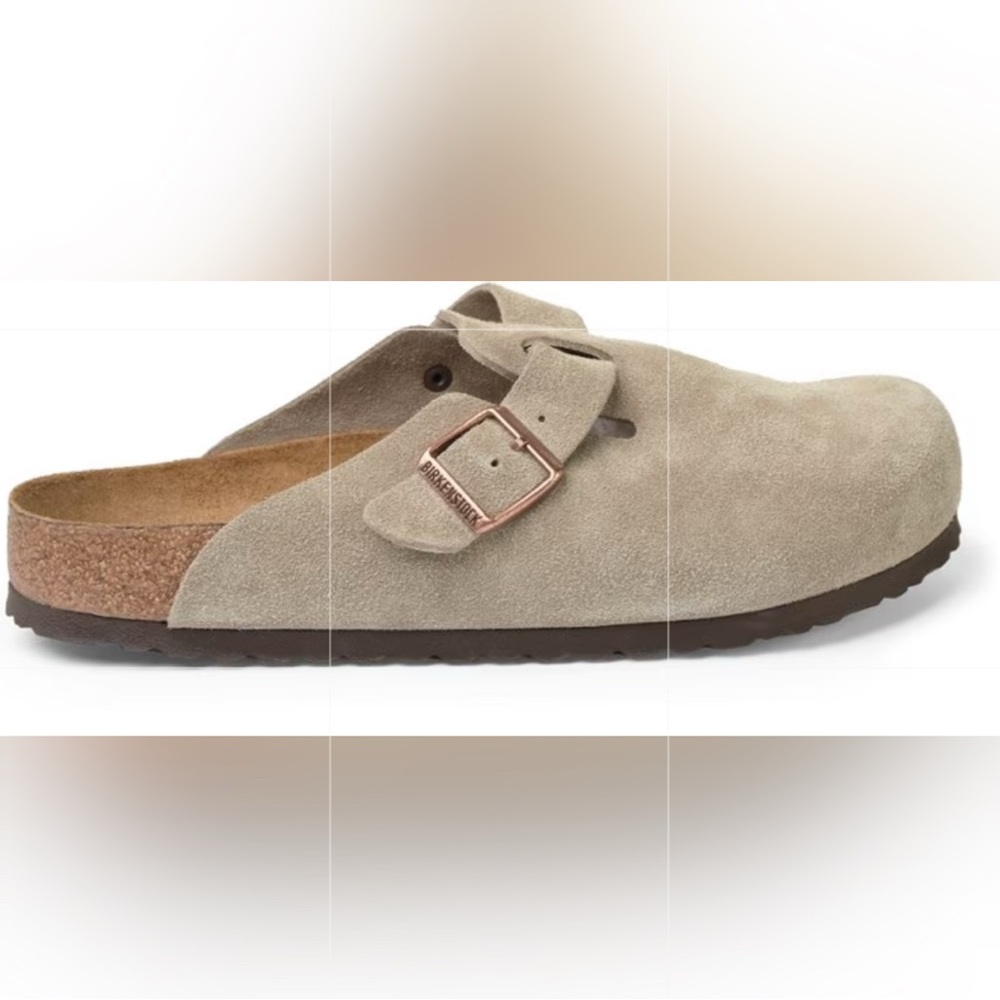 Birkenstock Taupe Suede Boston Clog